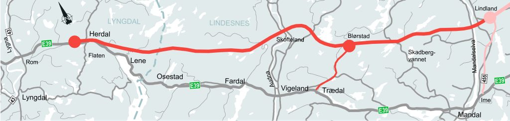 E39 Mandal Kristiansand januar 2022