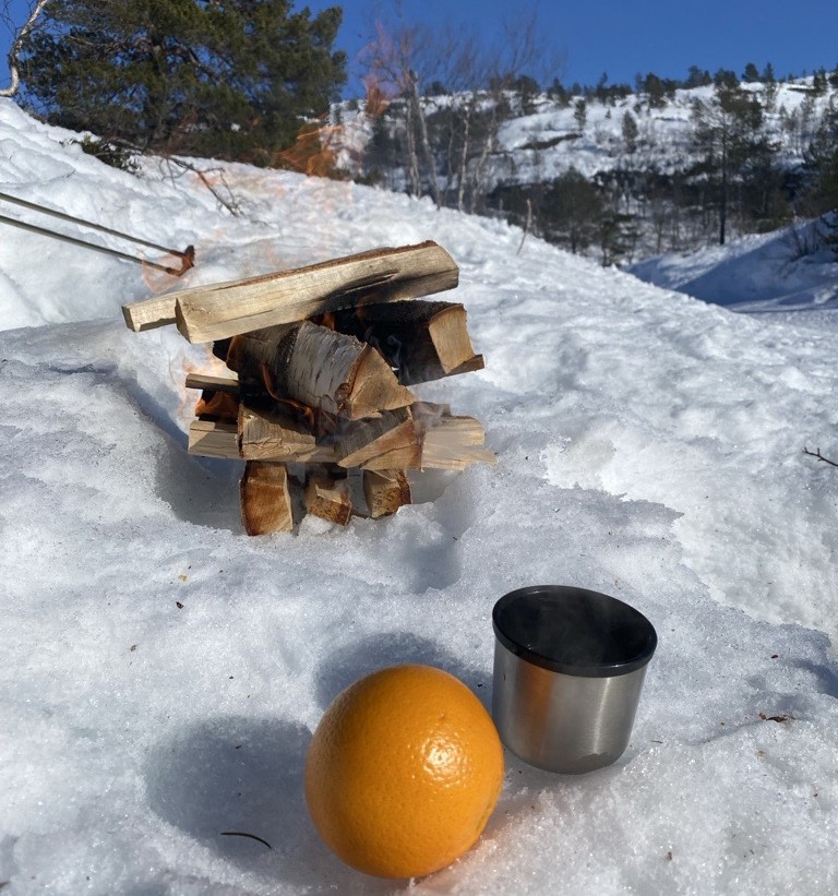 Bål en ypperlig motivasjonsfaktor for å få med seg barna ut på tur. 