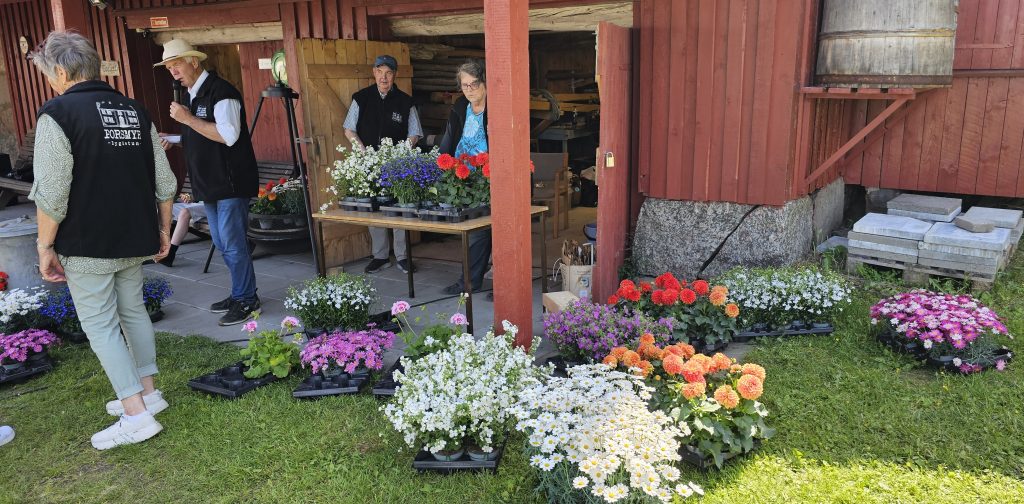 Bygdefest på Porsmyr! 3 Gevinstene på åresalget bestod av mange fine blomsterplanter.