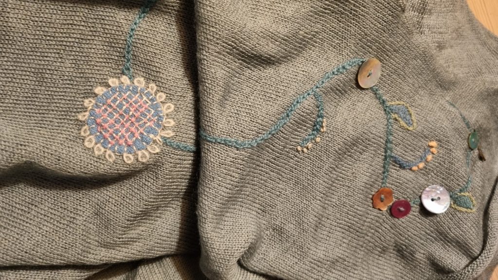Mer pop å fikse ting nå 1 Ida-Marie har fikset en møllspist jakke med fine broderier og knapper. Her er det bare å bruke kreativiteten.
