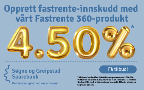 Søgne og Greipstad Sparebank - annonse nov 25